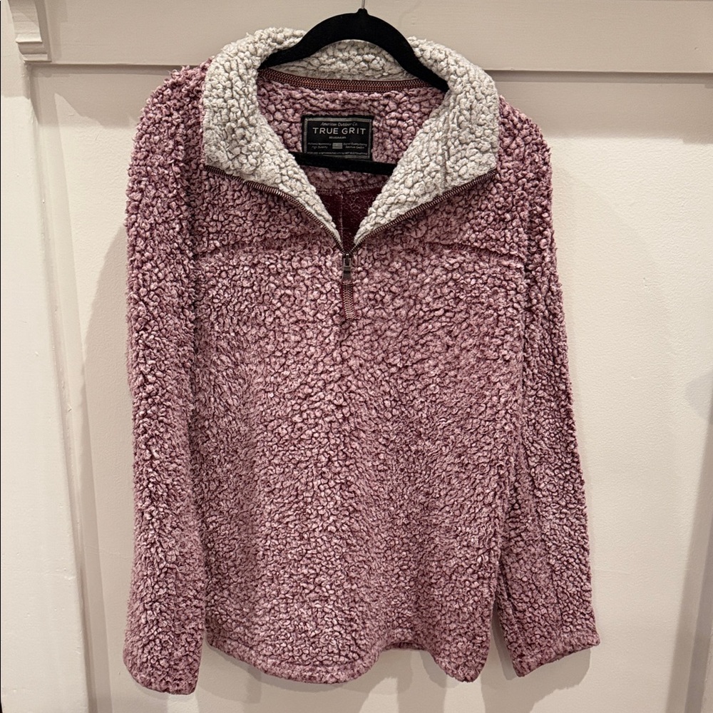 True Grit Women's Mauve Sherpa Cowl Sweater